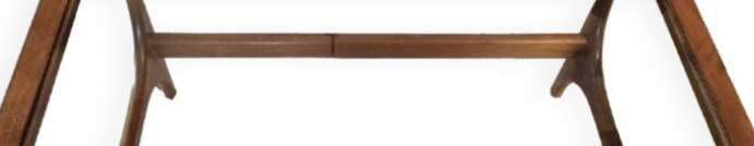 Vintage Scandinavian dining table in wood and glass