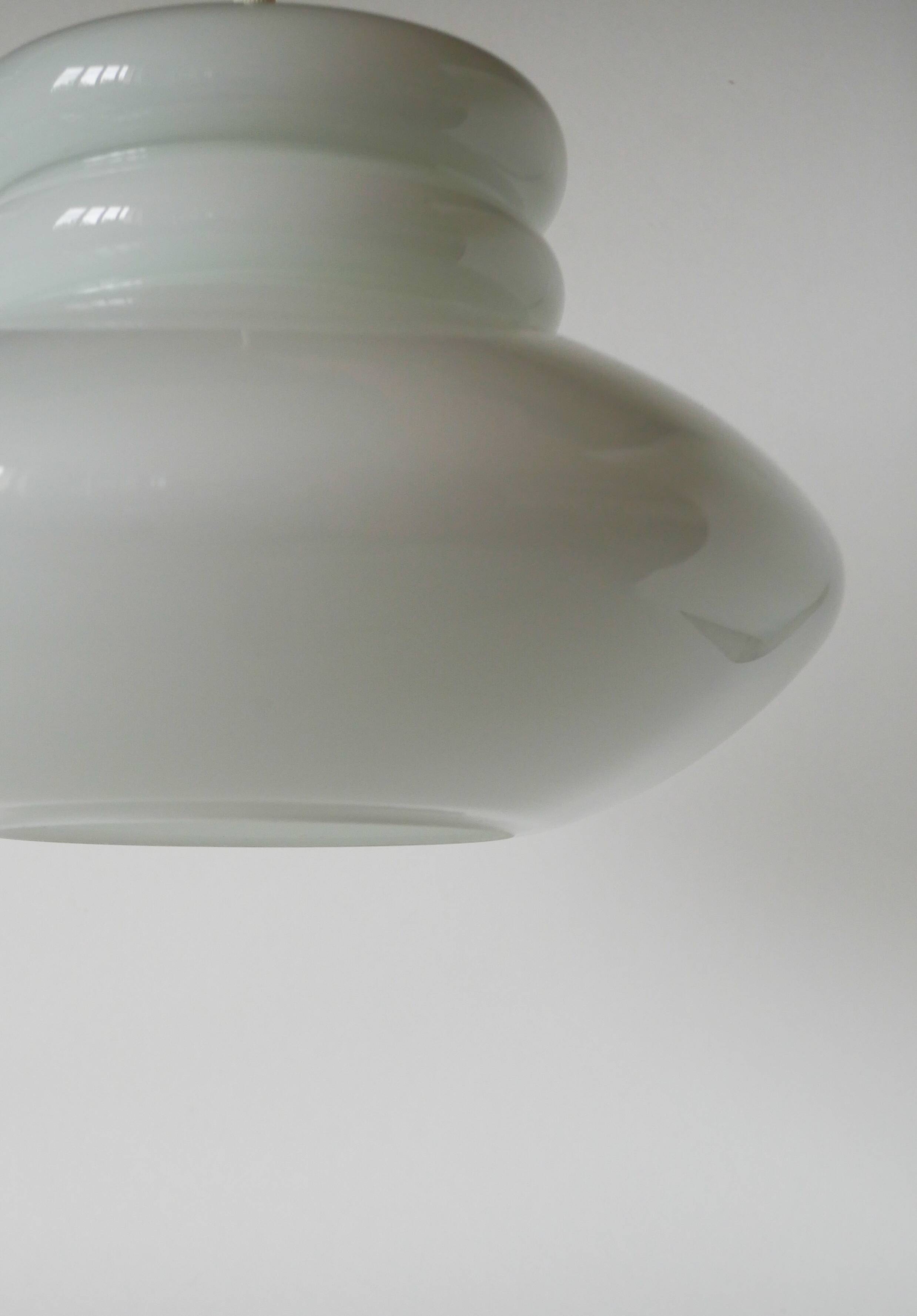 White opaline pendant light, Design, 1970