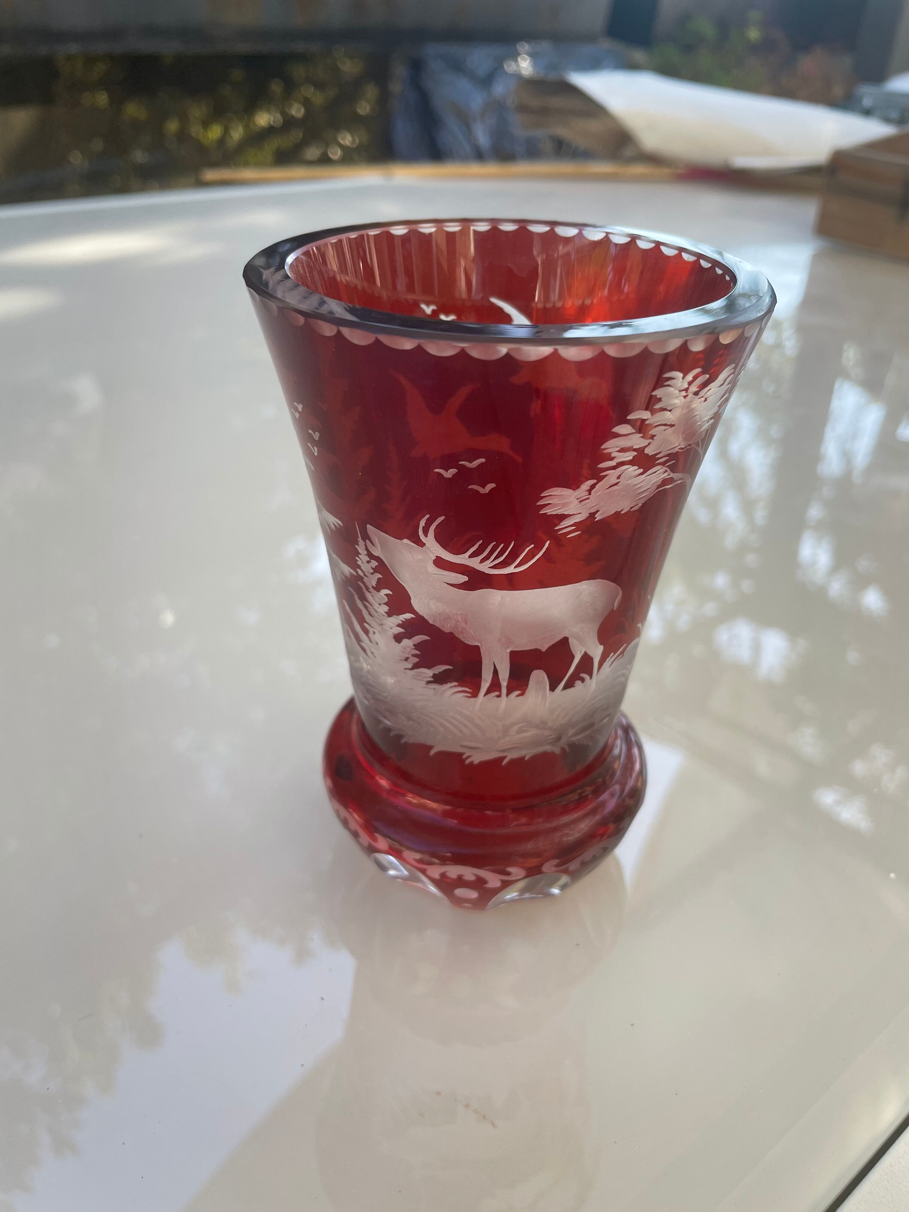 Vase verre de bohème