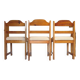 Chaises brutalistes en pin x 3