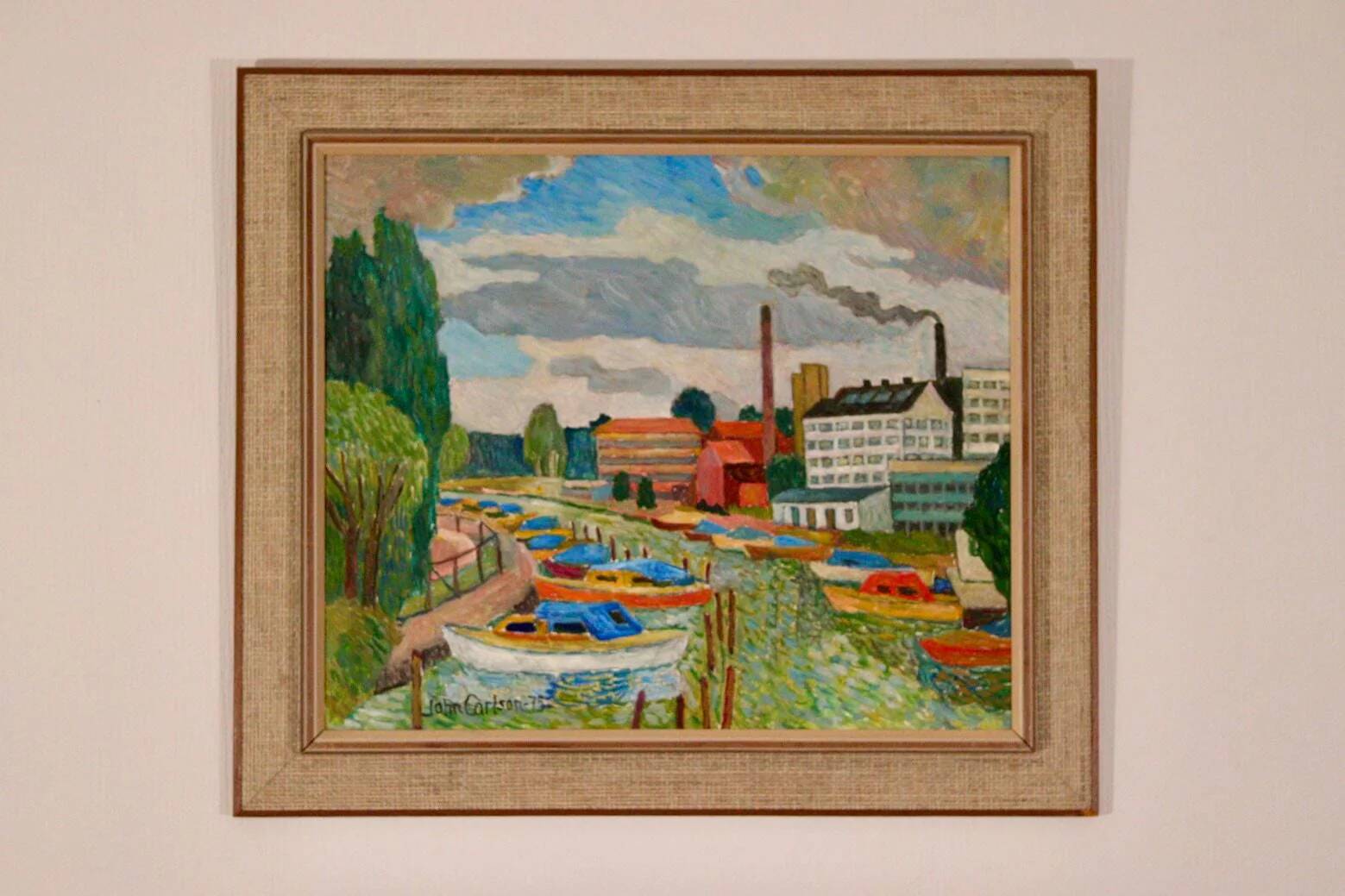 Original Swedish Oil on Panel – “Motif from Sundbyberg” by John Carlson
