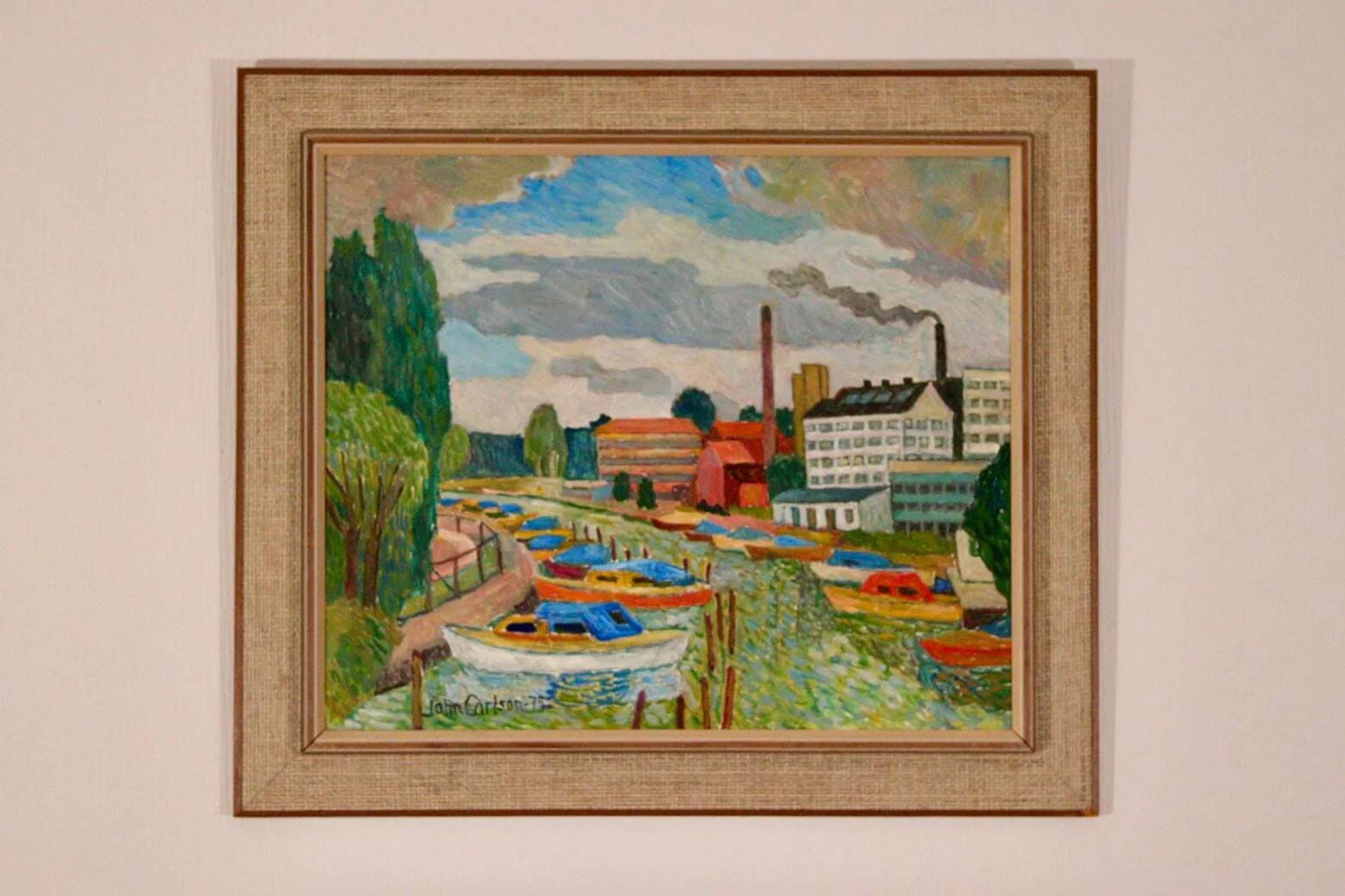 Original Swedish Oil on Panel – “Motif from Sundbyberg” by John Carlson