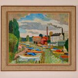 Original Swedish Oil on Panel – “Motif from Sundbyberg” by John Carlson