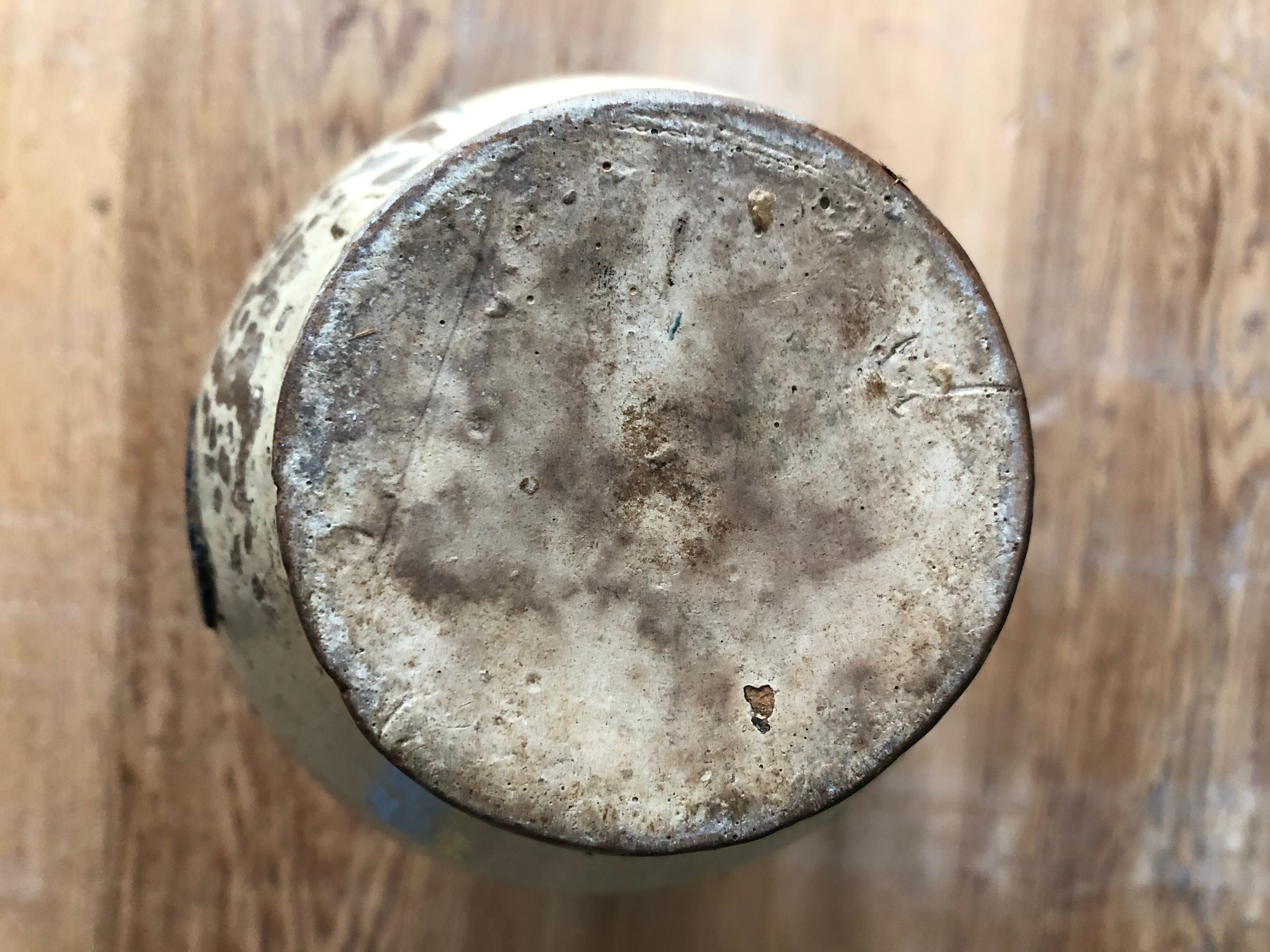 Enamelled terracotta water pitcher