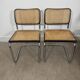Pair of Marcel Breuer B32 Cesca chairs made in Italy.