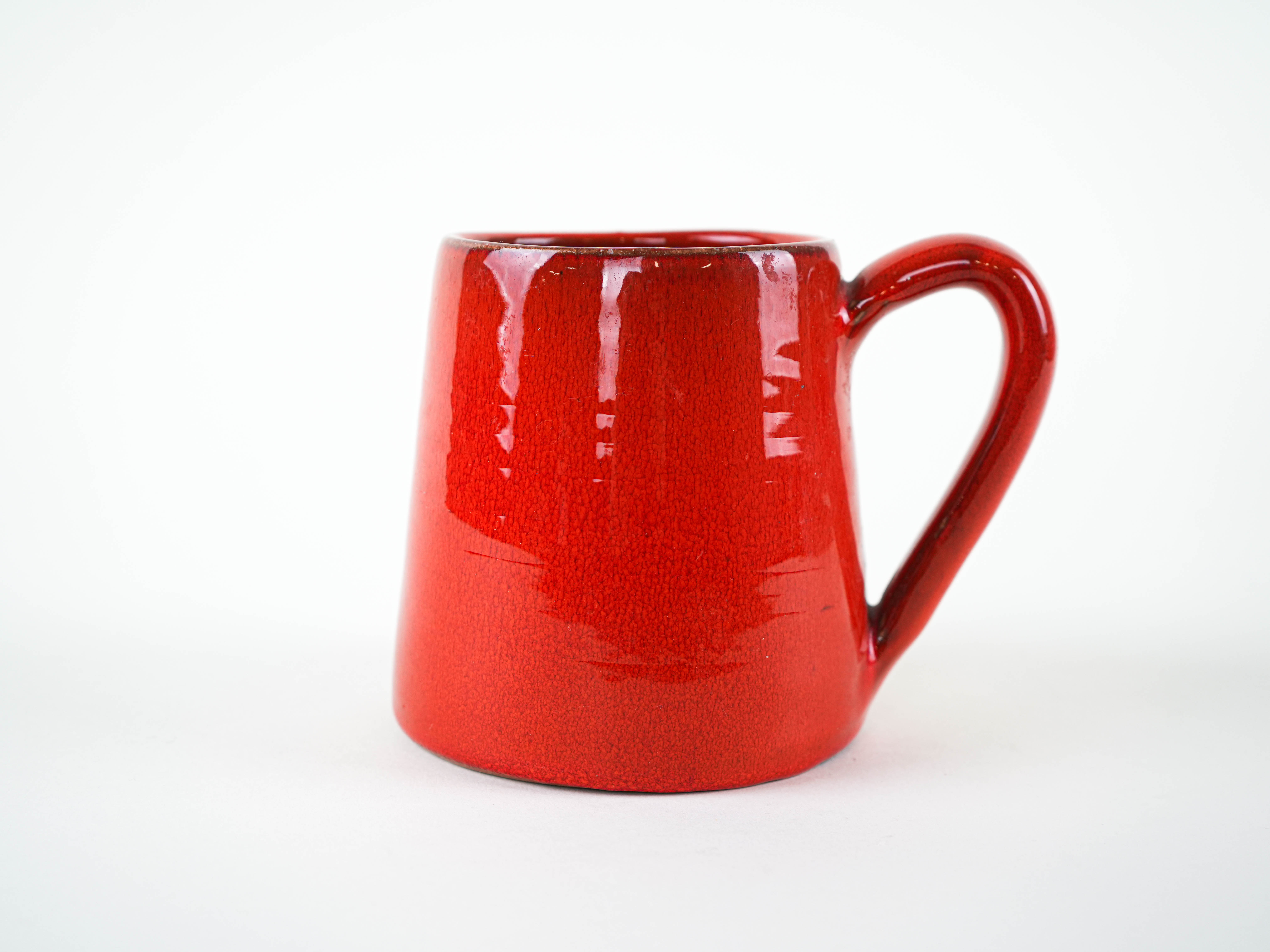 Red ceramic mug, Italian design, 1960s, made in Italy