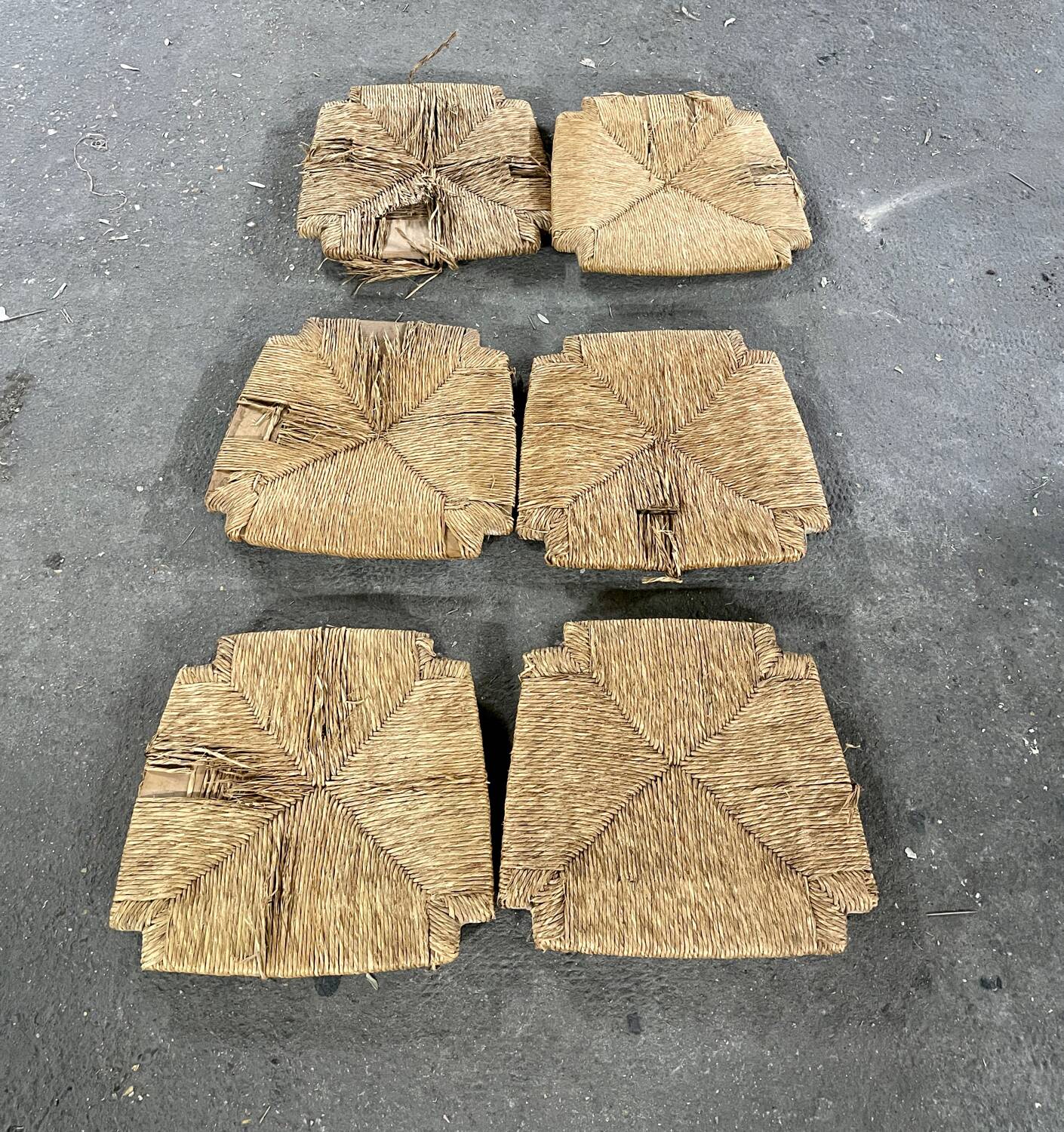 6 brutalist dining chairs