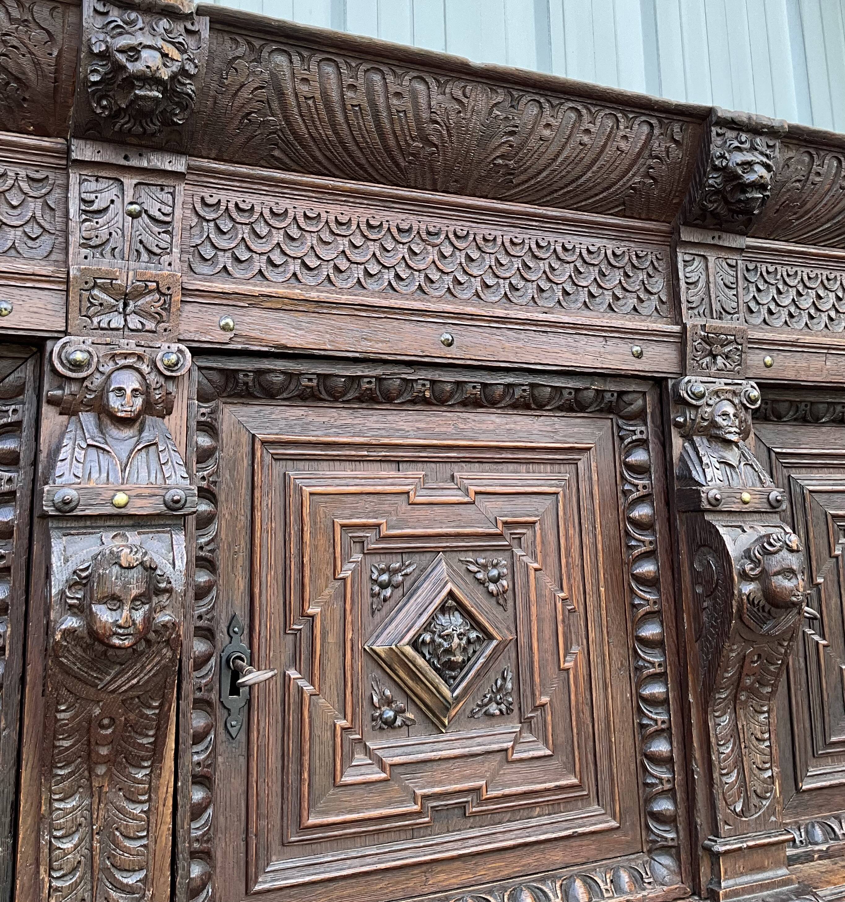 Renaissance Style Furniture in Solid Oak, Early 19th Century