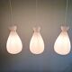 Scandinavian suspension in frosted white glass, 1960s