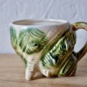 Service à thé vintage en céramique vernissée - forme de conques ou coquillages