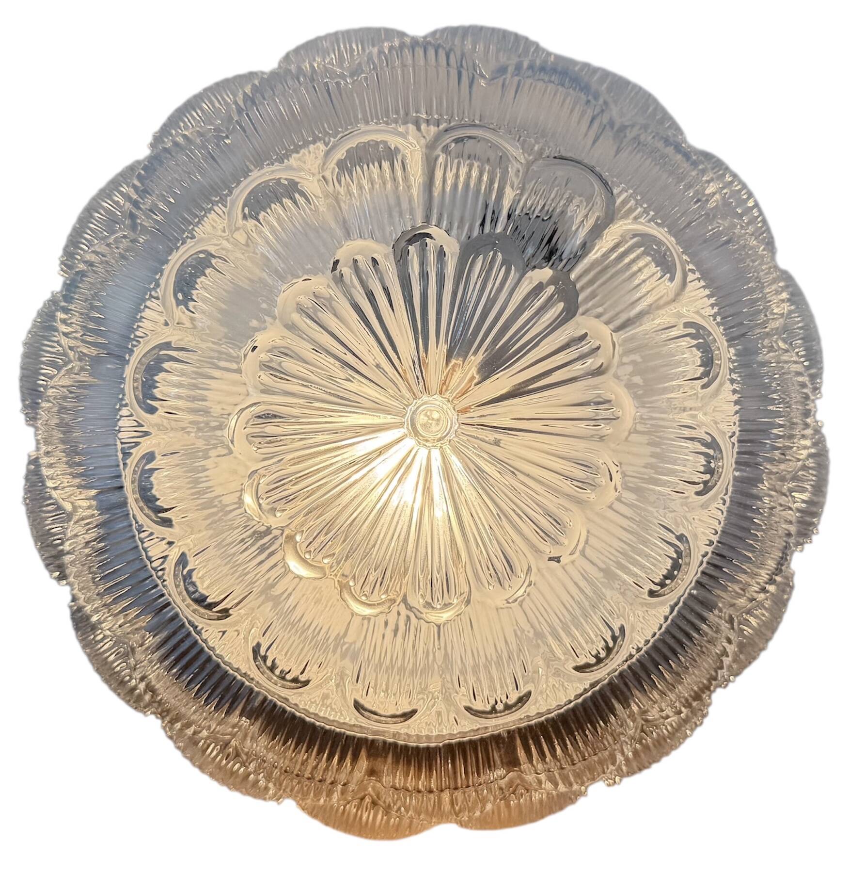 Vintage Glass Wall or Ceiling Light, 1970s