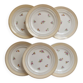 6 vintage dessert plates Céranord "Cheverny" - Floral pattern