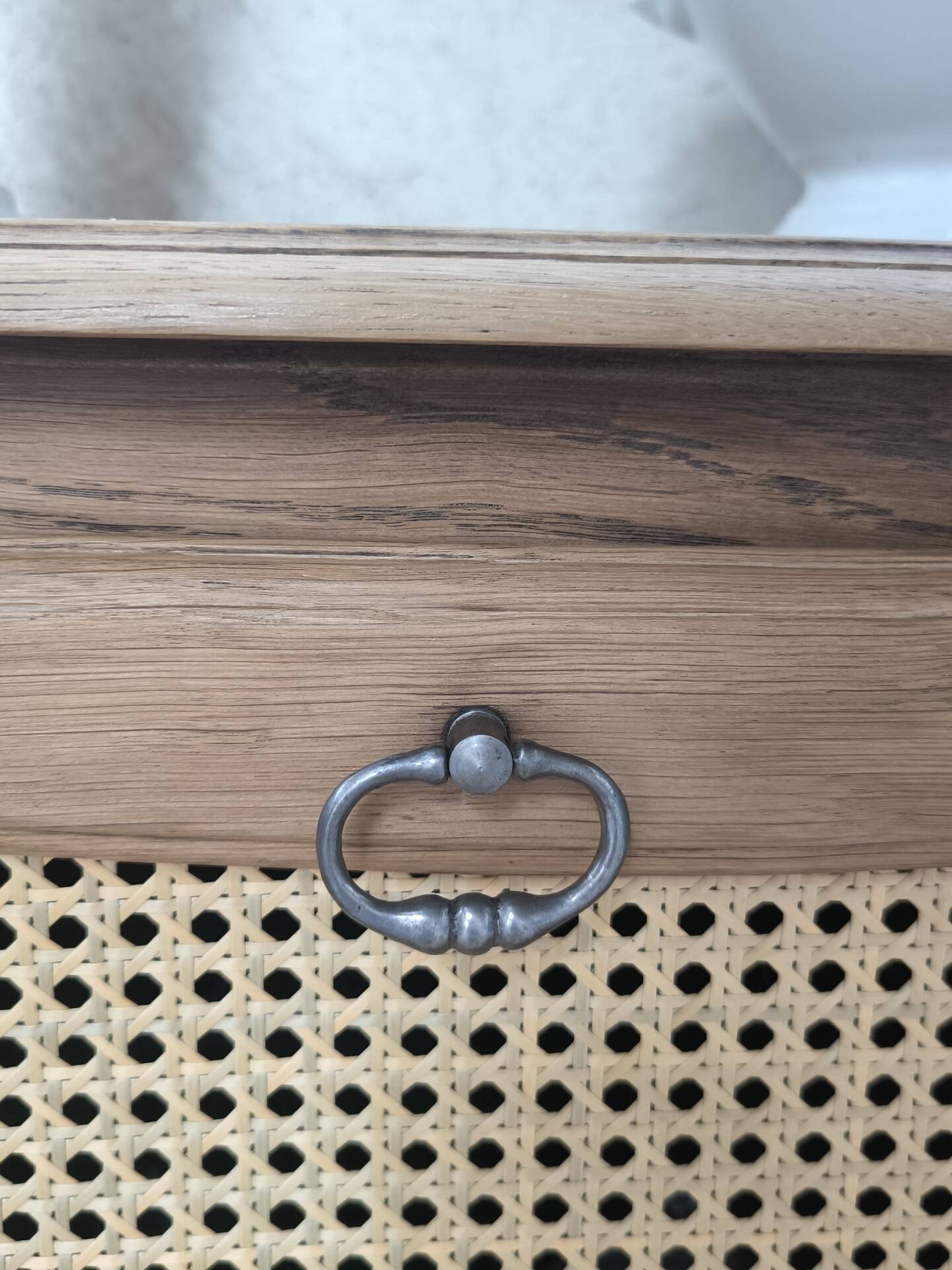 Bar cabinet / Sideboard in oak & natural caning – 1950s