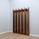 Vintage 1970s La Moderna Wood Entryway coat rack with mirrors