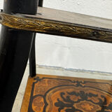 Napoleon III side table in marquetry and gilding