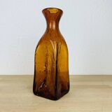 Vintage amber Biot bubbled glass vase