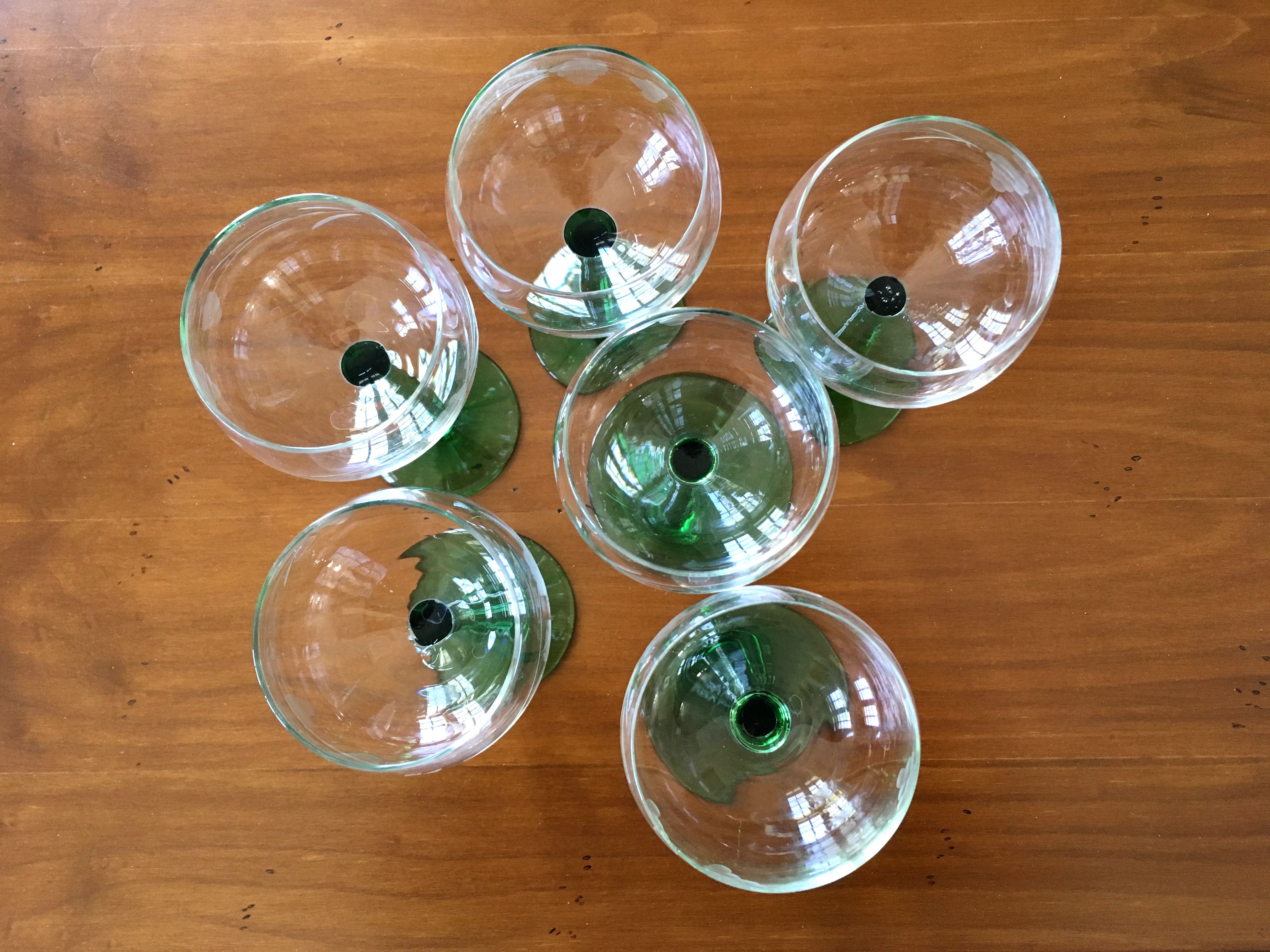 Set of 6 Alsace wine glasses in chiseled crystal