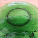 2 vintage green flat plates in tempered glass Vereco France