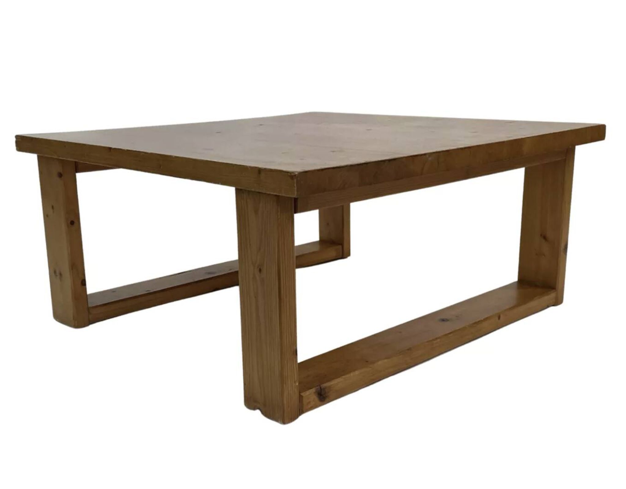 Table basse vintage en pin design minimaliste des années 1970