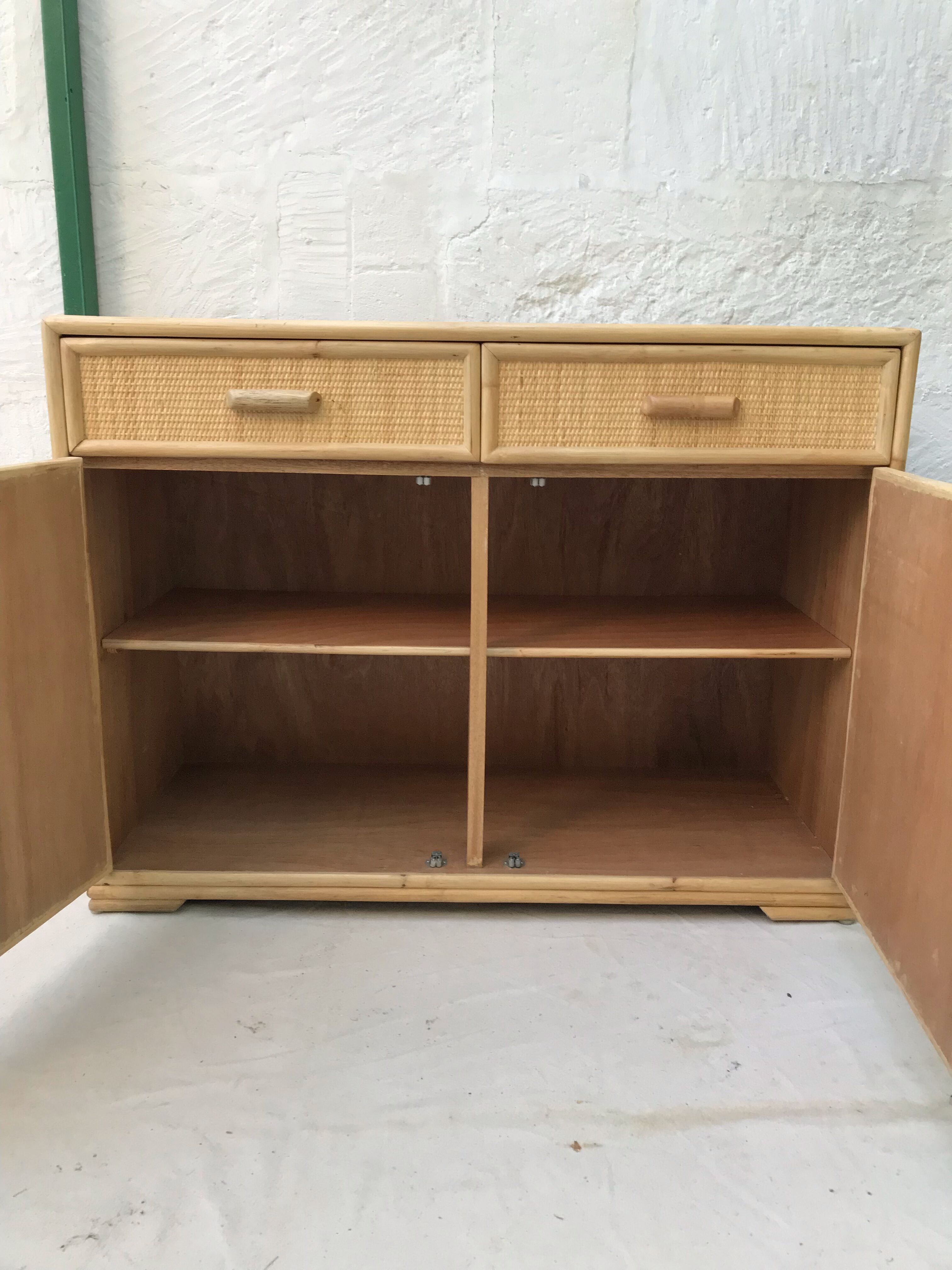 Vintage rattan sideboard