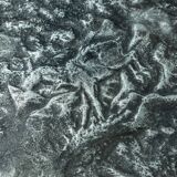 Heavy cast aluminium brutalist coffee table