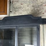 Bibliothèque /meuble de rangement en acier patiné et noire 1980