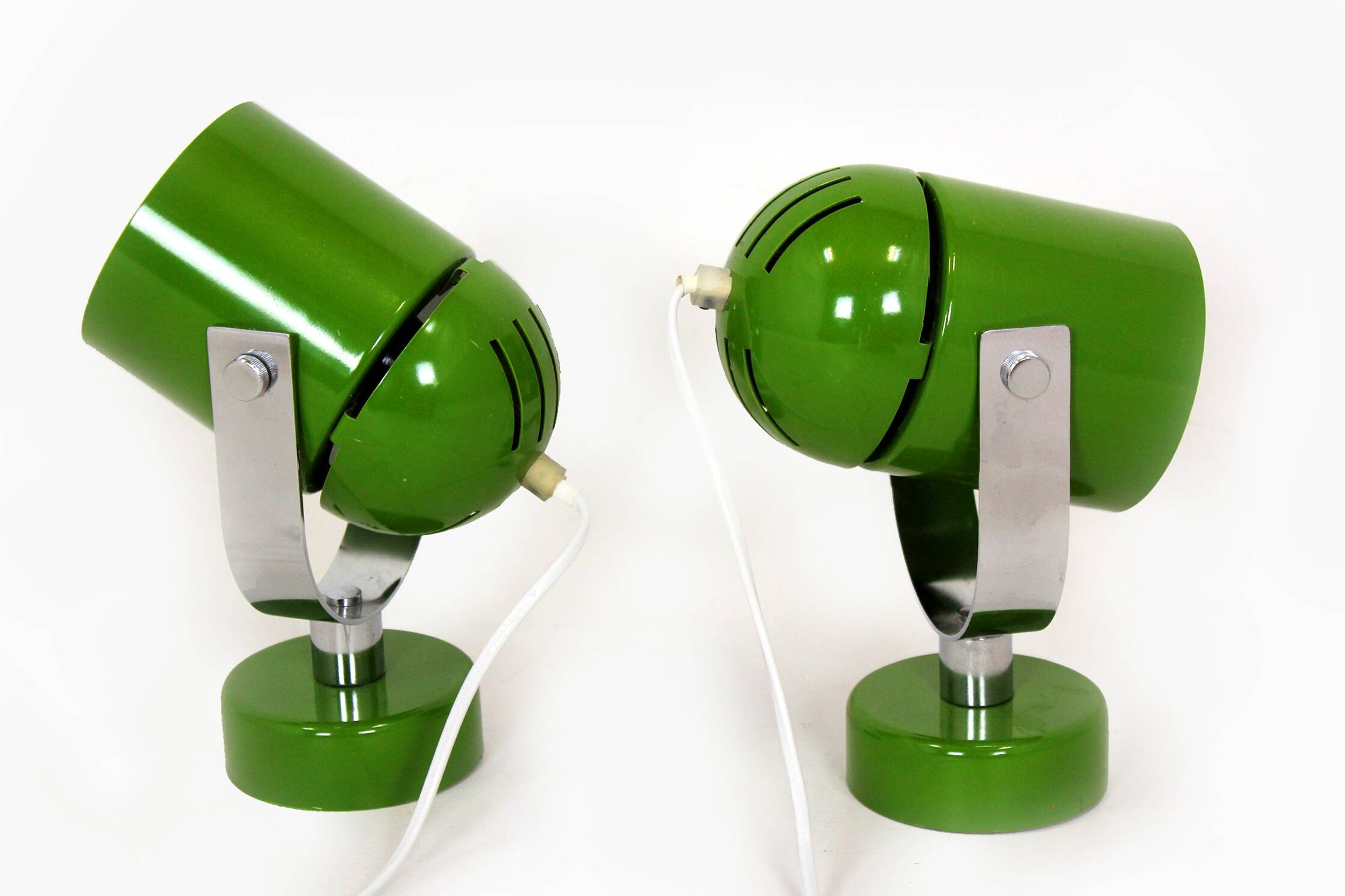 Mid-Century Green Lamps attributed to Stanislav Indra, 1970s, Set of 2