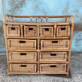 Rattan storage cabinet