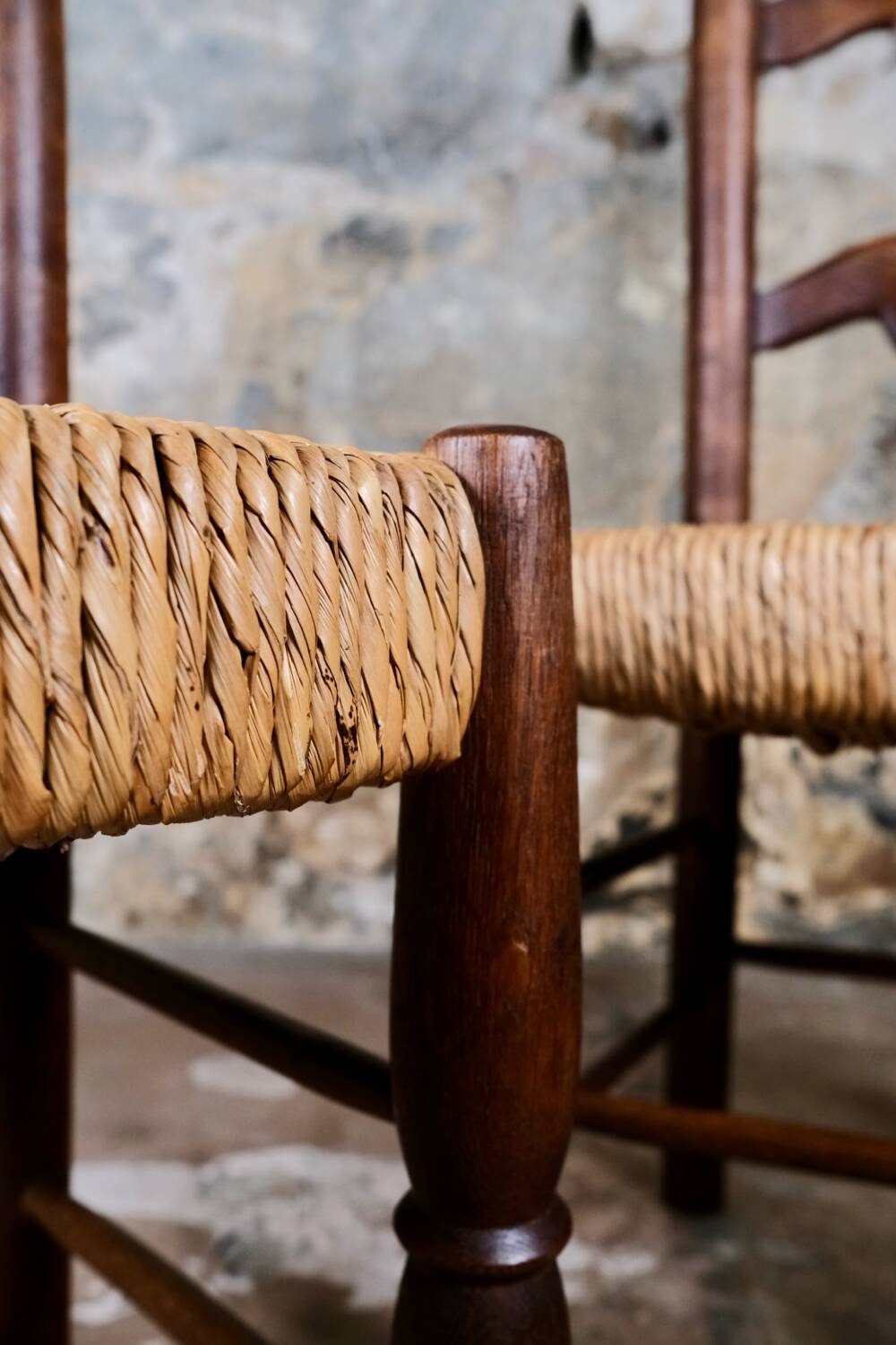 Pair of folk art chairs, France, mid-20th century