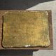 Large wooden tray hand-painted with blue and gold floral ornaments L48x38