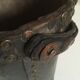 Brutalist studded leather wastepaper basket bucket 1920