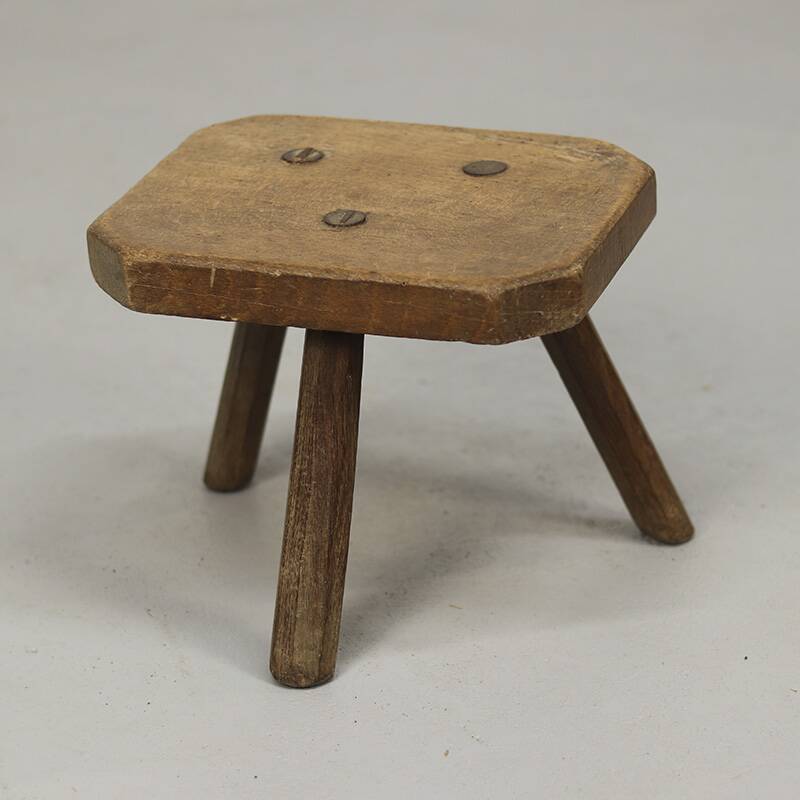 Antique Wabi Sabi Primitive oak stool