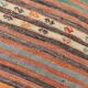 6x7 Pale Red Striped Vintage Kilim Rug, 201x227Cm