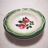 4 assiettes creuses Faïence Digoin Sarreguemines modèle "Mireille"