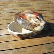 Ancienne Terrine Zoomorphe en Céramique M Caugant  : Lapin