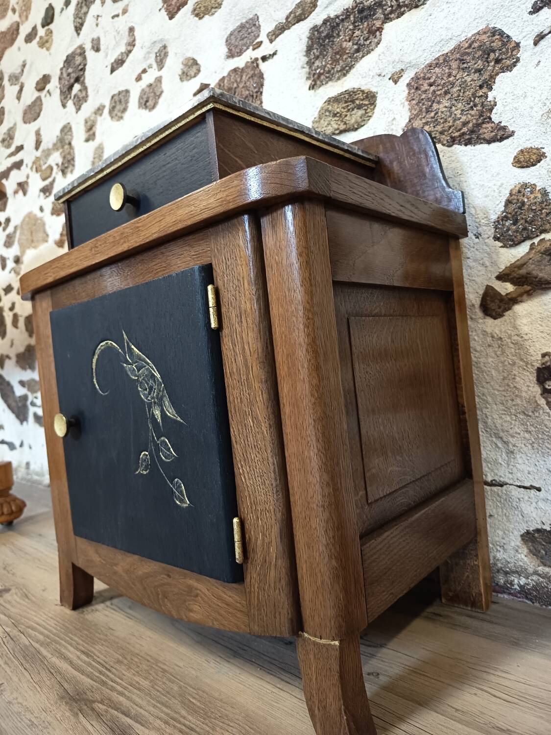50s stained bedside table