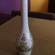 Vase soliflore en céramique craquelée et emaux de Longwy - Art Déco - Années 1930