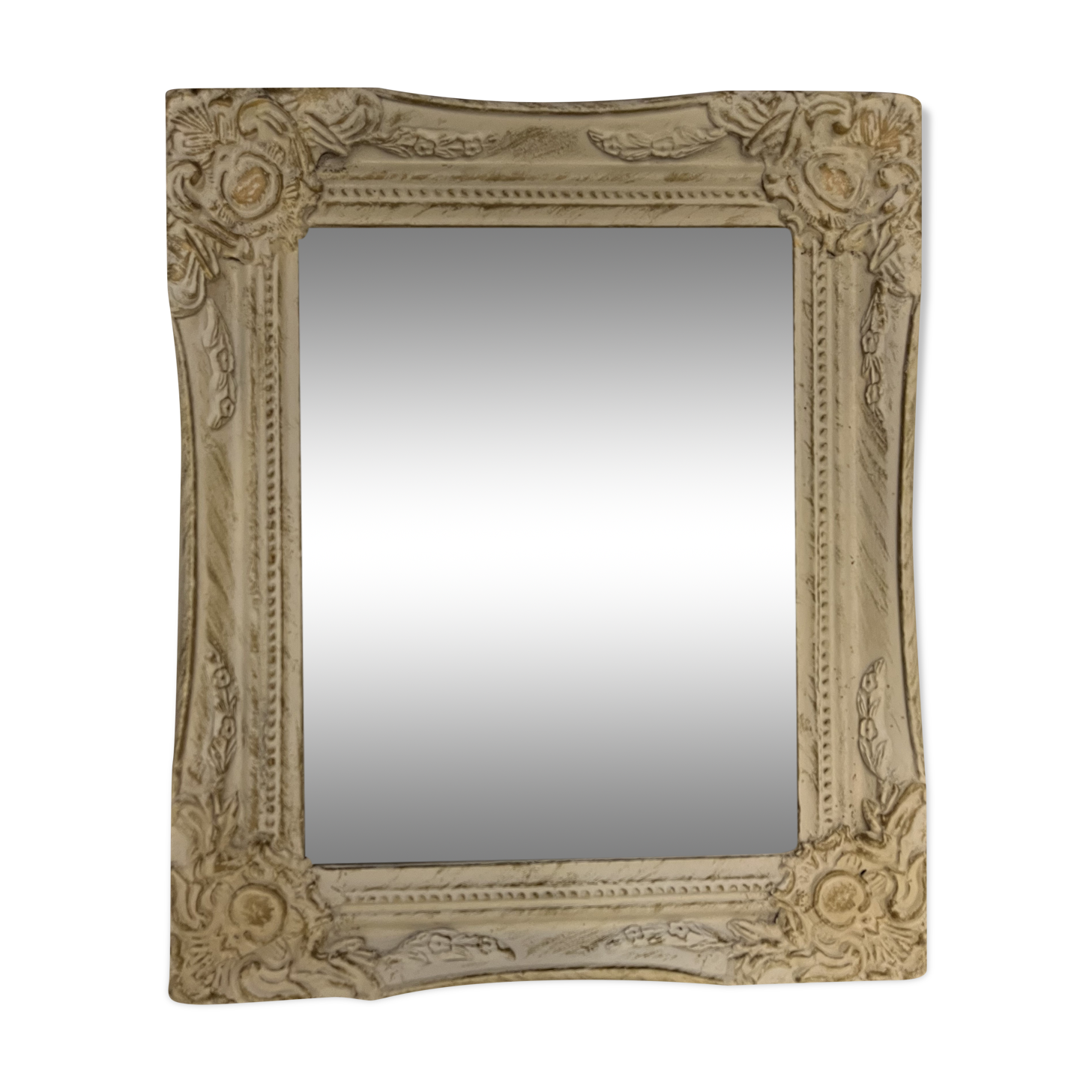 Mirror in white ceruse wood