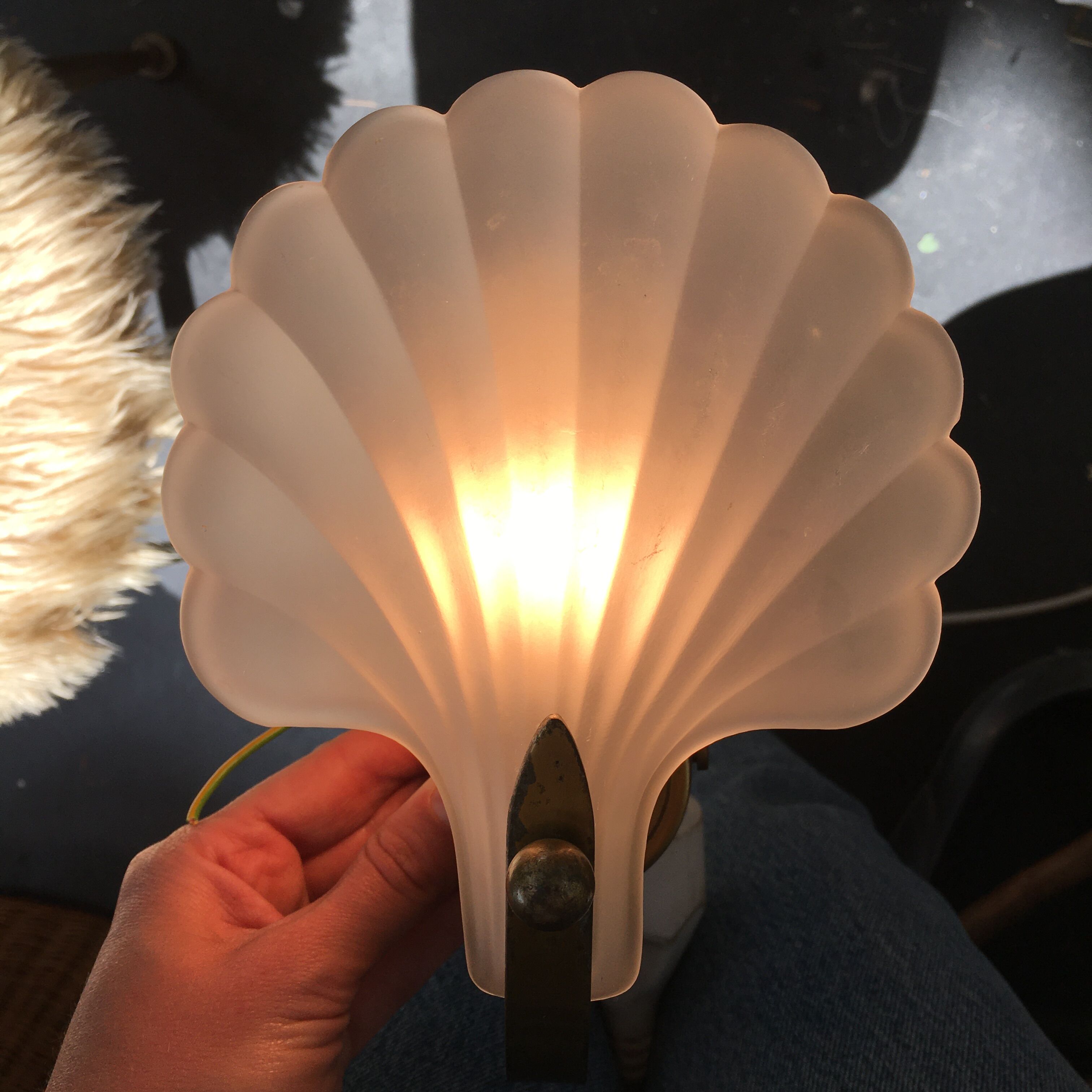 Shell wall lamp 70s Deknudt