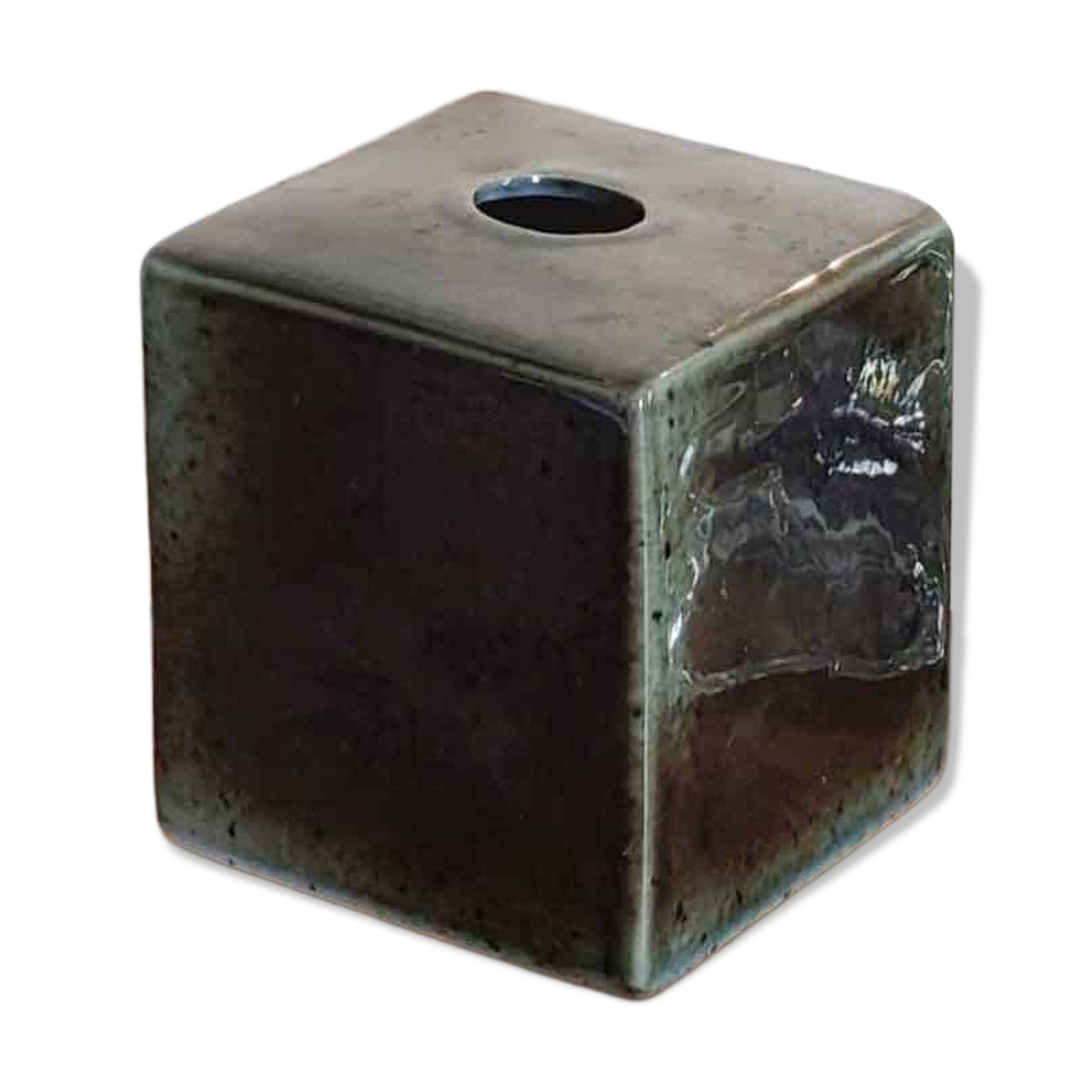 Vintage Virebent cubic vase