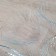 8 small presentation plates / transparent glass moulds