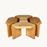 A set of five coffee tables, France 1970s.