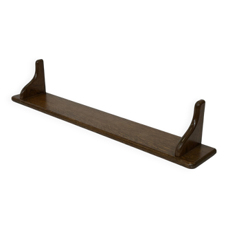 Vintage book shelf wall rack 1970s wood minimalist design