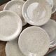 Set of 8 speckled plates