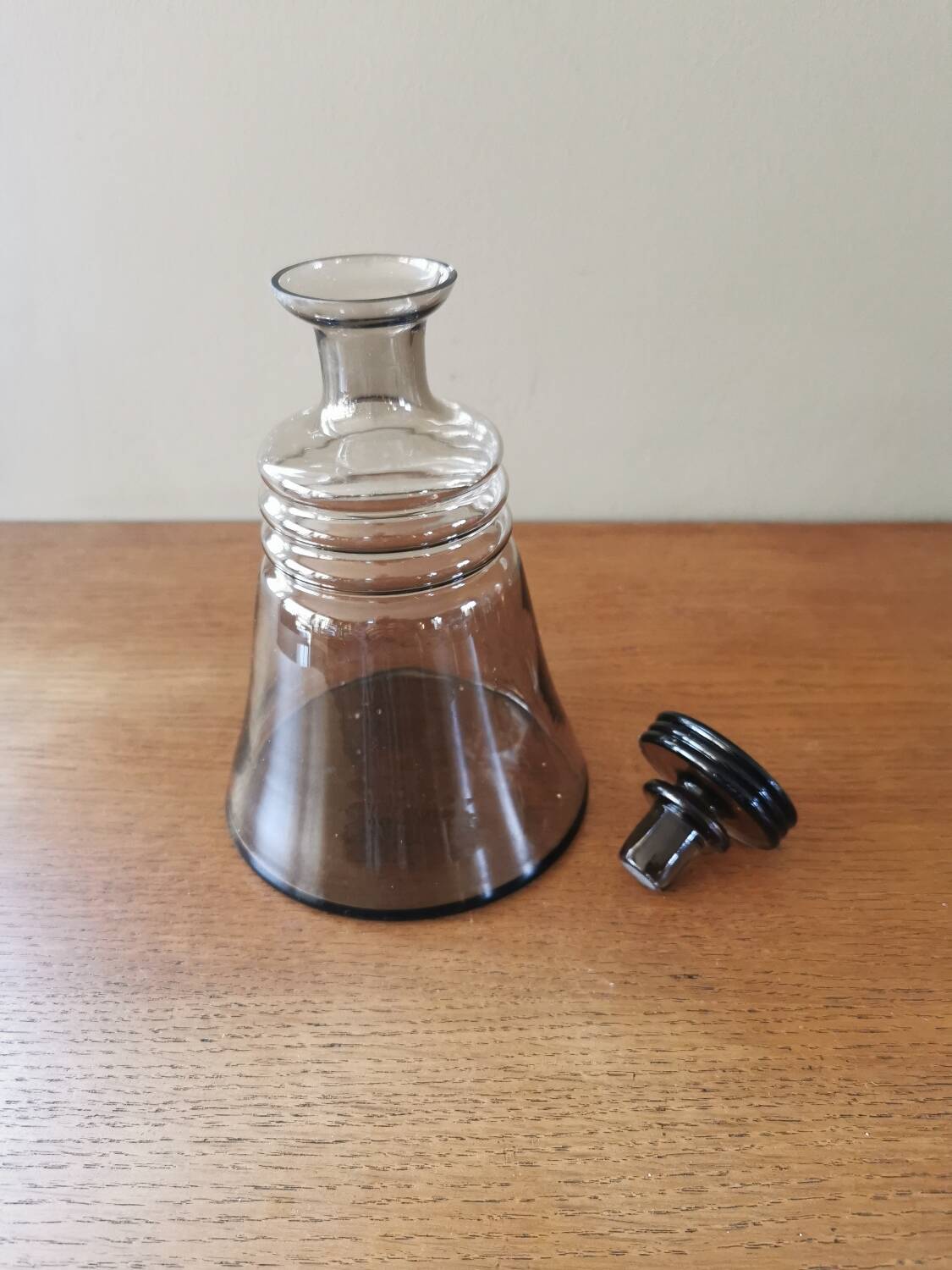 Art Deco smoked glass carafe