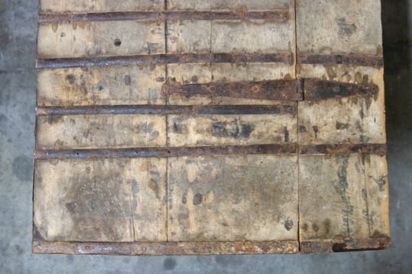 Antique coffre de mariage bois et fer, Inde, XIXème