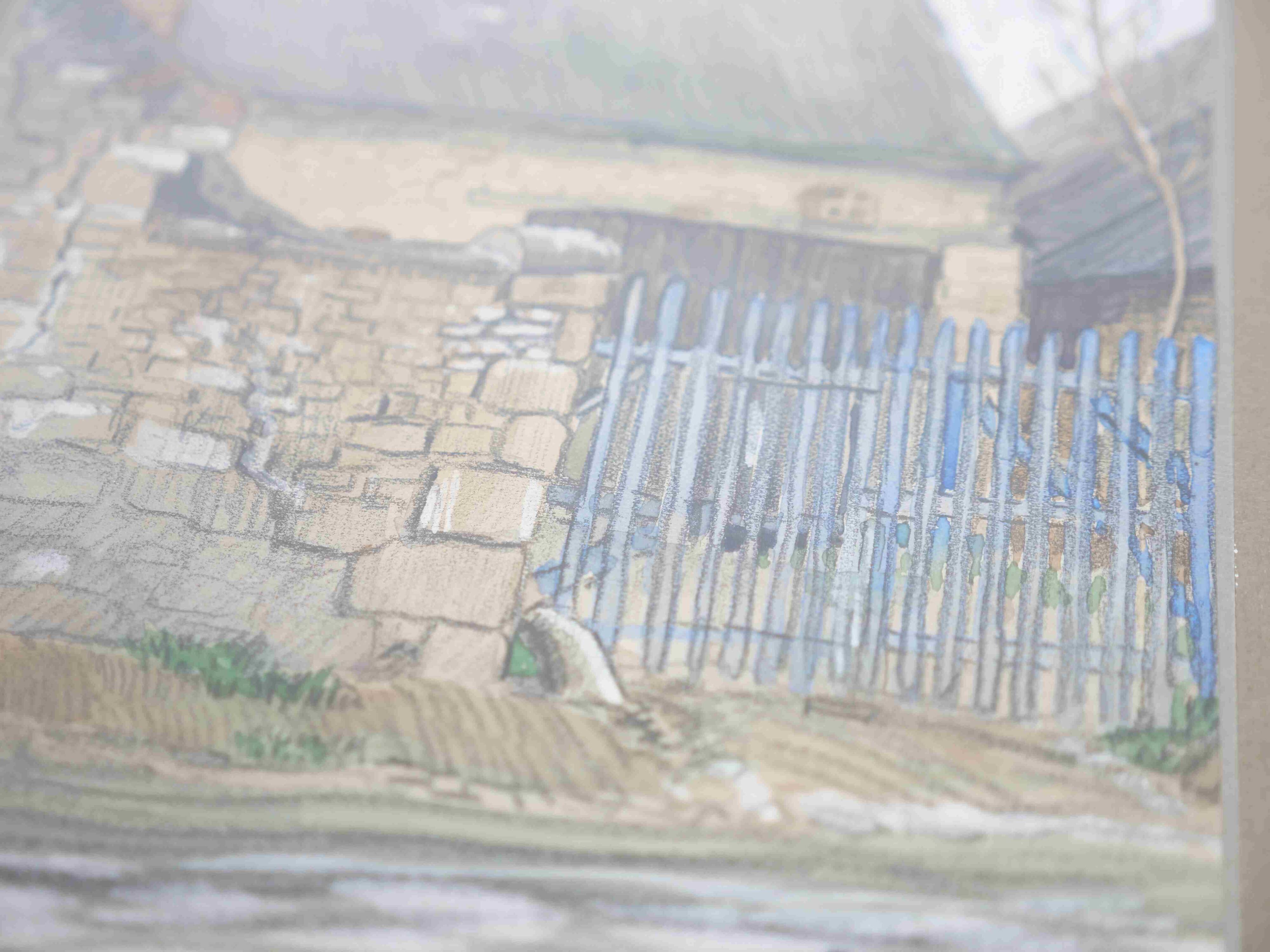 Watercolor Shed in Sévigny / Champagne – Signed Reiche, 1917