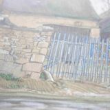 Watercolor Shed in Sévigny / Champagne – Signed Reiche, 1917