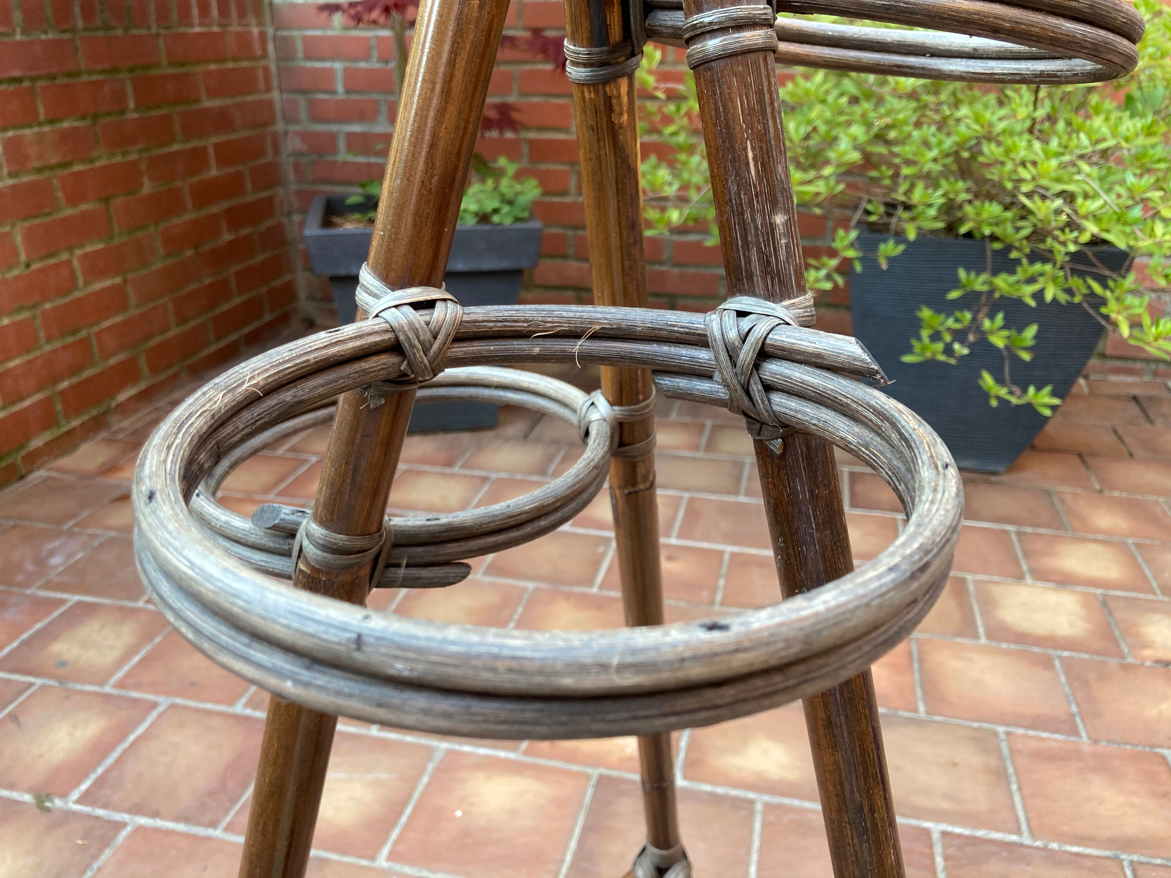 Vintage rattan plant holder