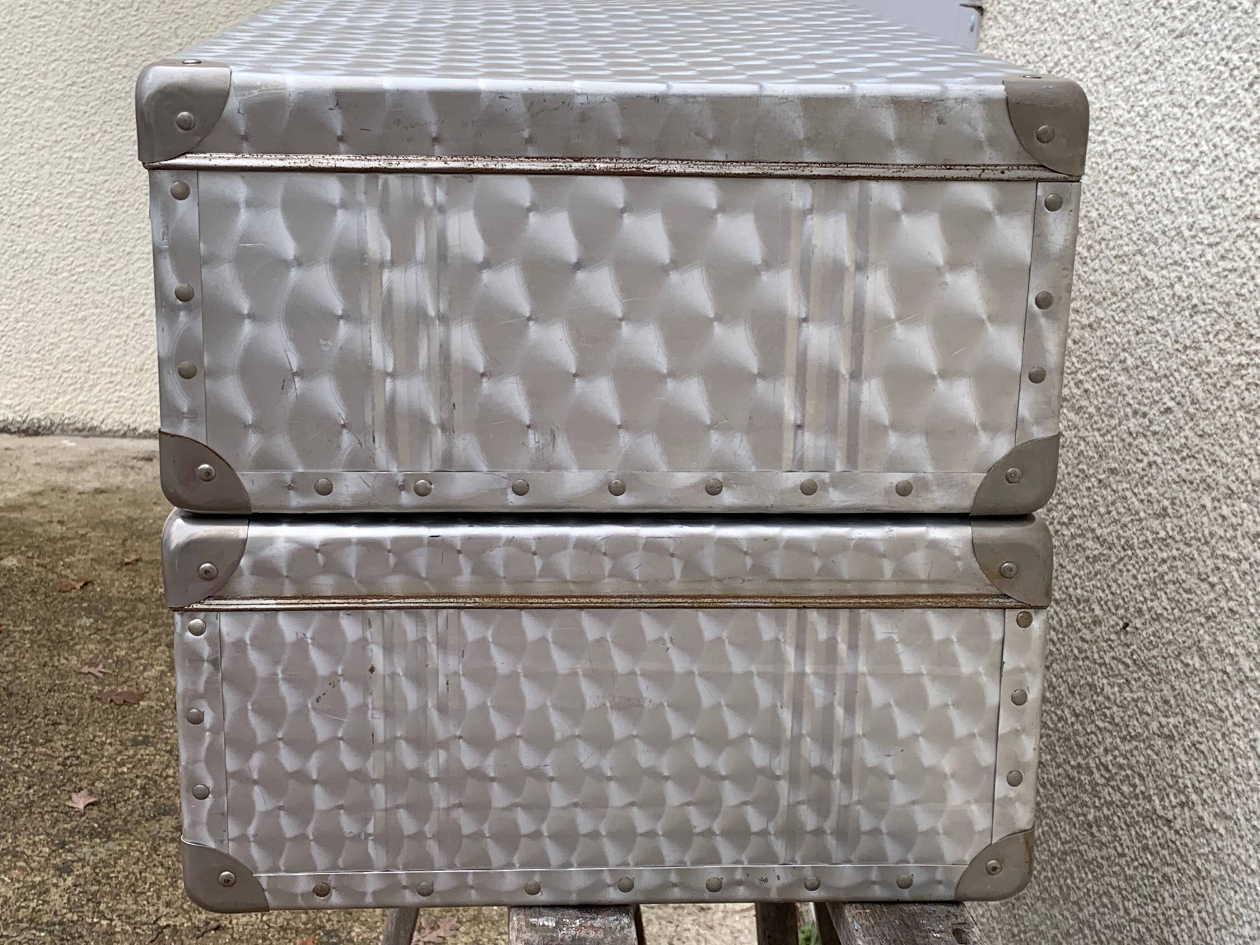 Vintage aluminum suitcases 1950